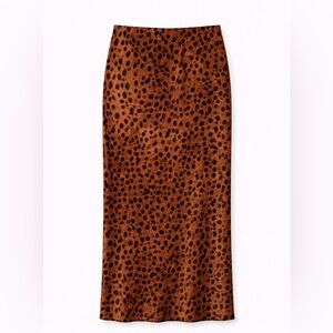 Wilfred Brown and Black Leopard-Print Midi Skirt